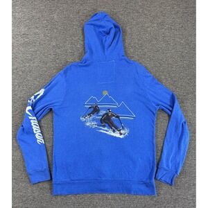 Aviator Nation Hoodie Mens XL Blue Ski Chaser Full Zip Mountain Graphic USA